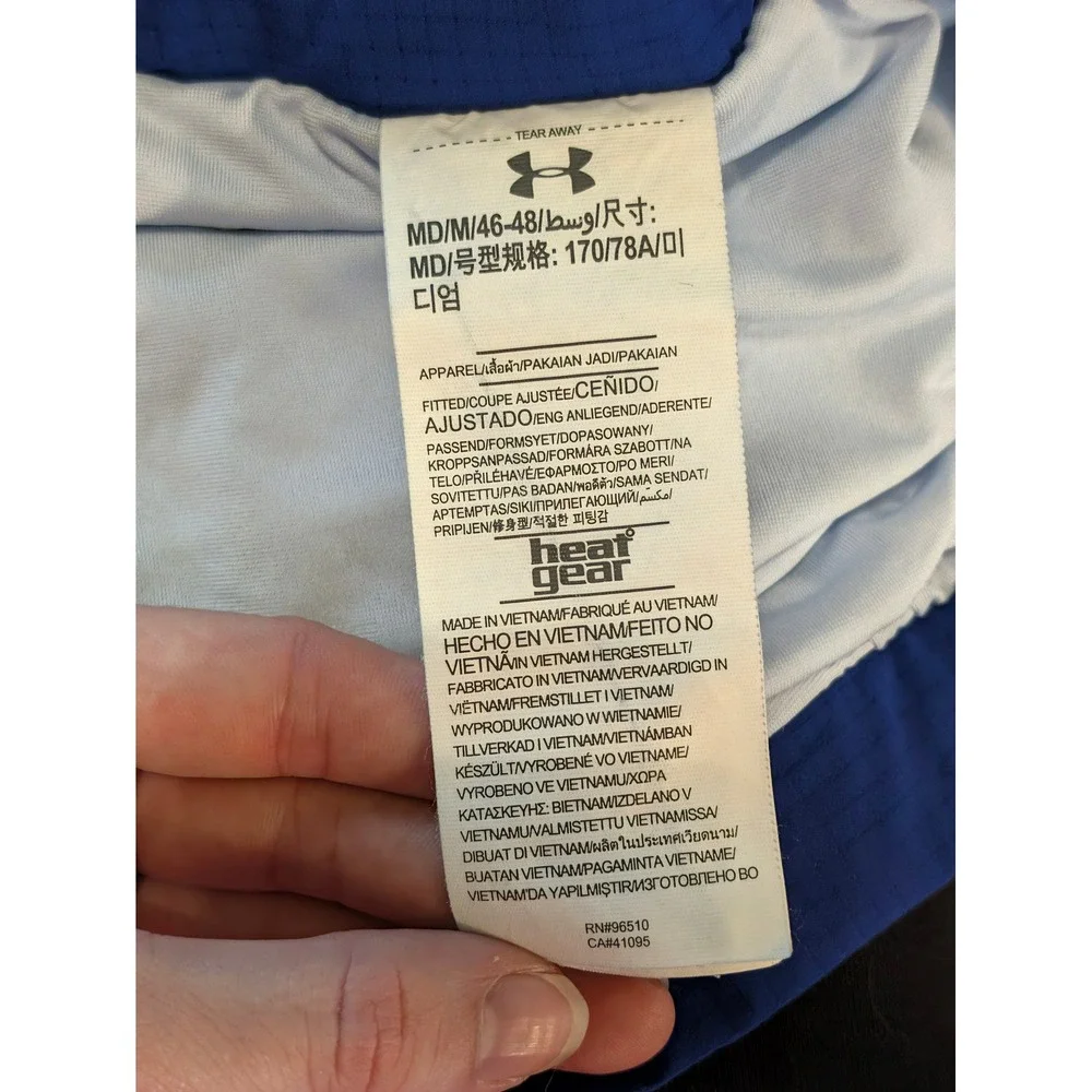 Under Armour HeatGear Womens Blue White Running Shorts Medium NM9465TK00126